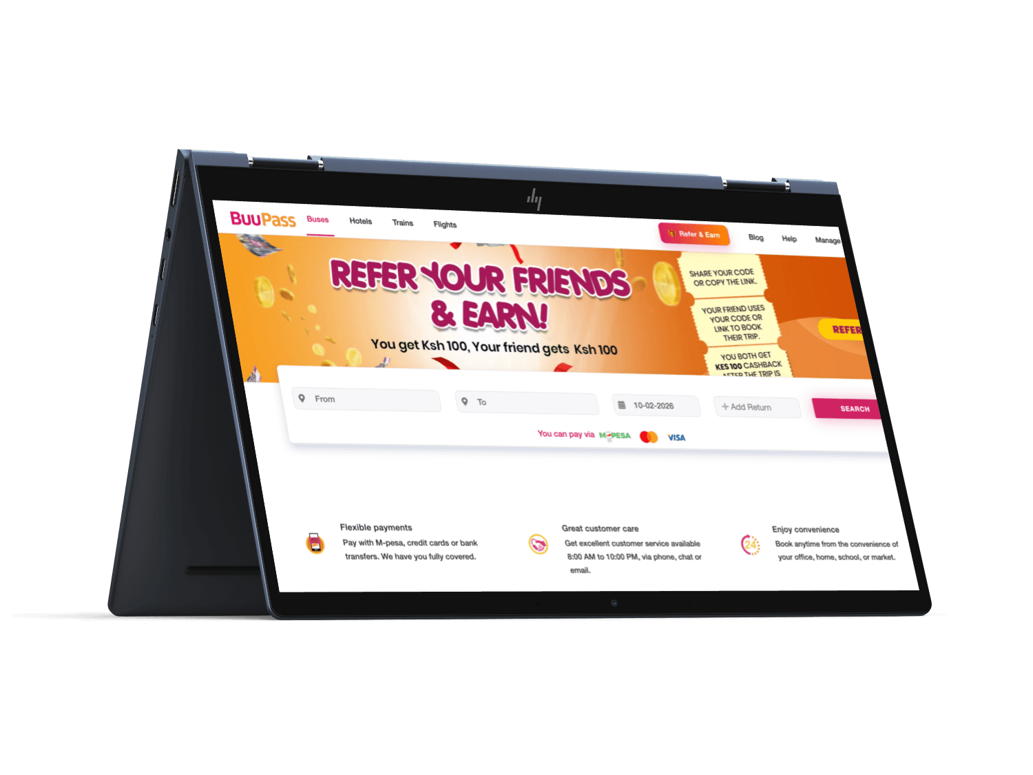 BuuPass flights laptop preview