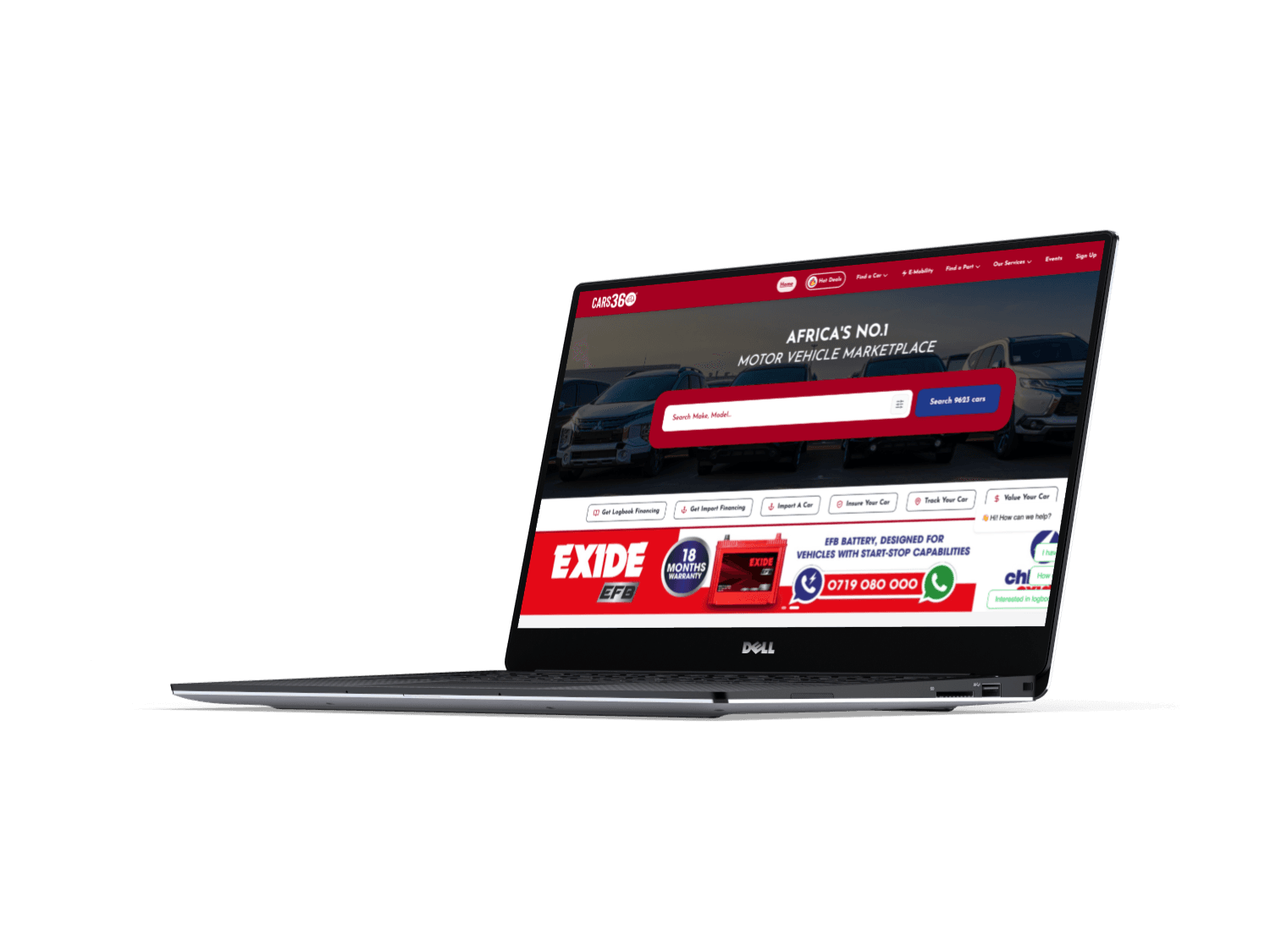 Cars360 laptop interface